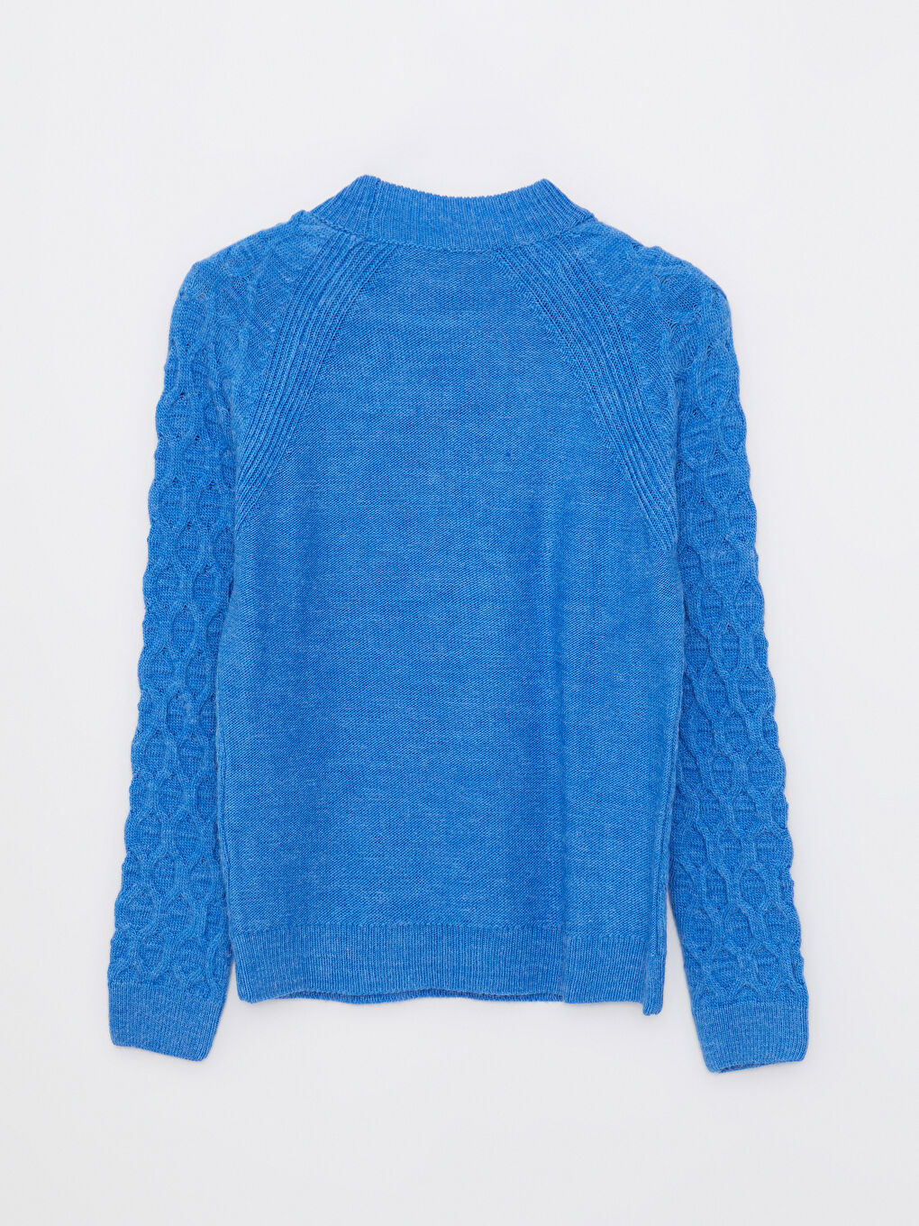 Crew Neck Self Patterned Long Sleeve Women's Knitwear Sweater-7