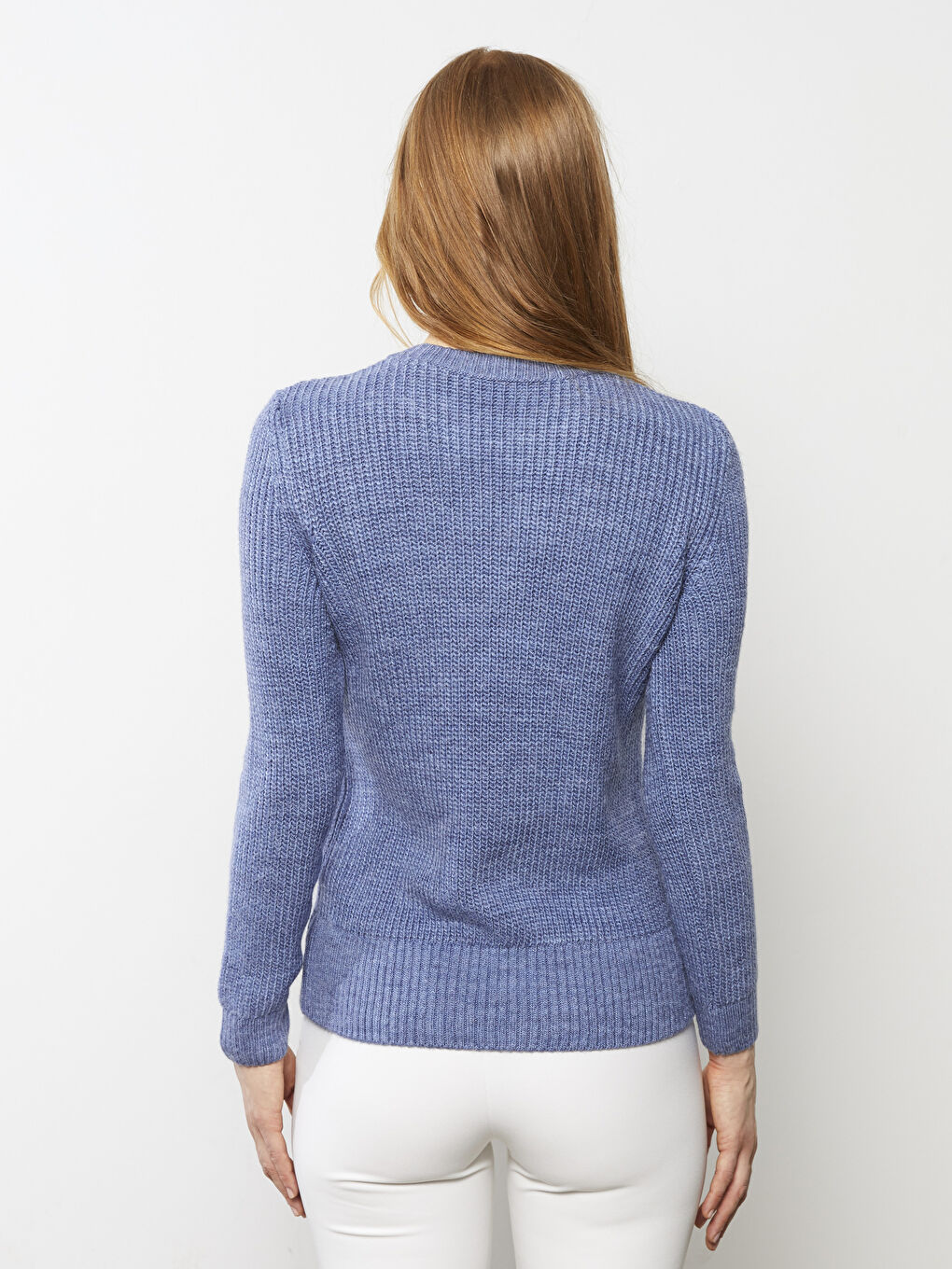 LCWAIKIKI Basic Crew Neck Self Patterned Long Sleeve Women's Knitwear Sweater -W20203Z8-GNQ