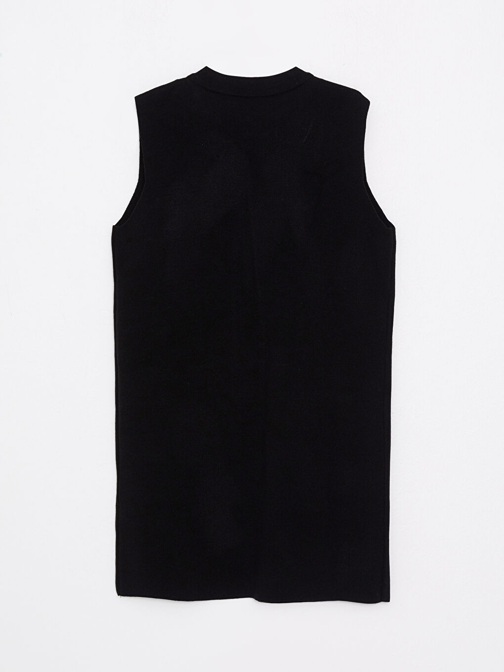 Women's Crew Neck Plain Knitwear Waistcoat-7