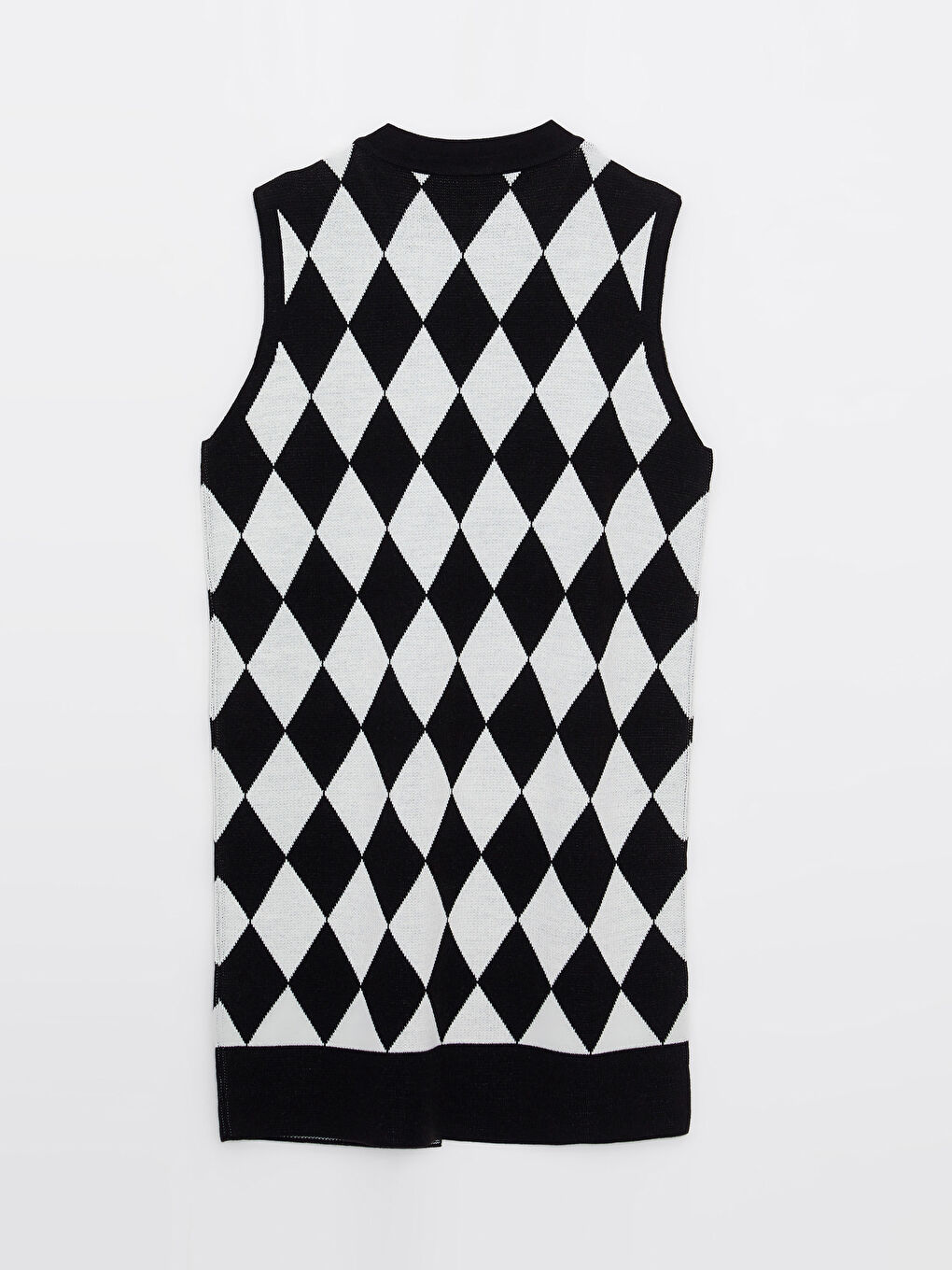 Crew Neck Patterned Women's Knitwear Waistcoat -W20229Z8-MJQ