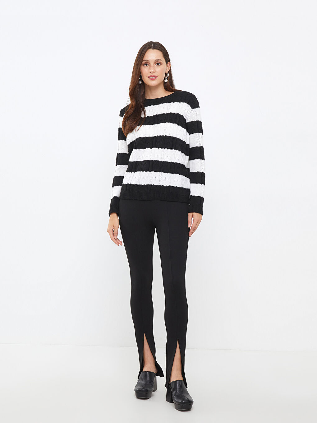 LCWAIKIKI Basic Crew Neck Color Block Long Sleeve Women's Knitwear Sweater -W20235Z8-CVL