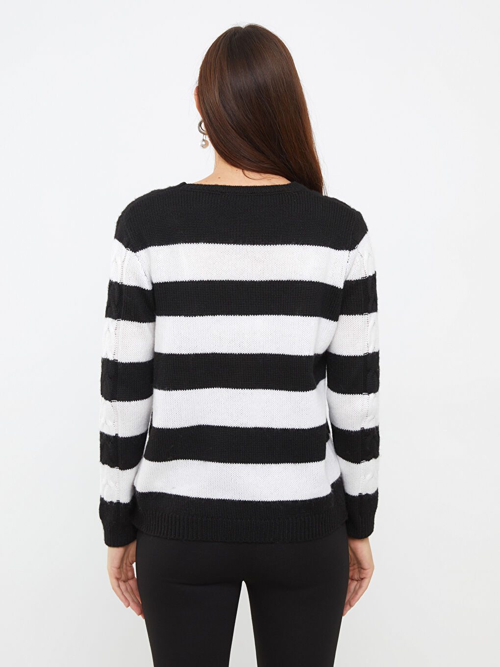 LCWAIKIKI Basic Crew Neck Color Block Long Sleeve Women's Knitwear Sweater -W20235Z8-CVL