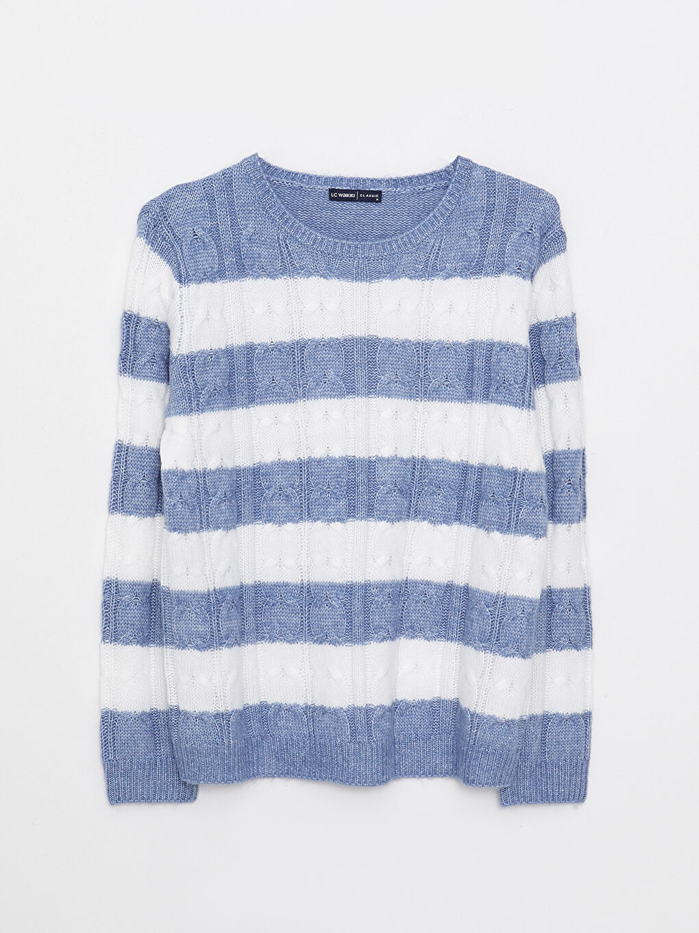 Crew Neck Color Block Long Sleeve Women's Knitwear Sweater-5