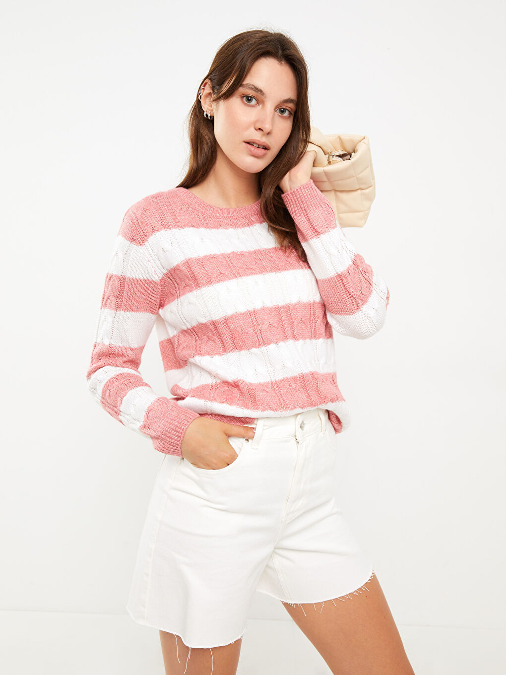 Žena RUŽIČASTA Džemper 