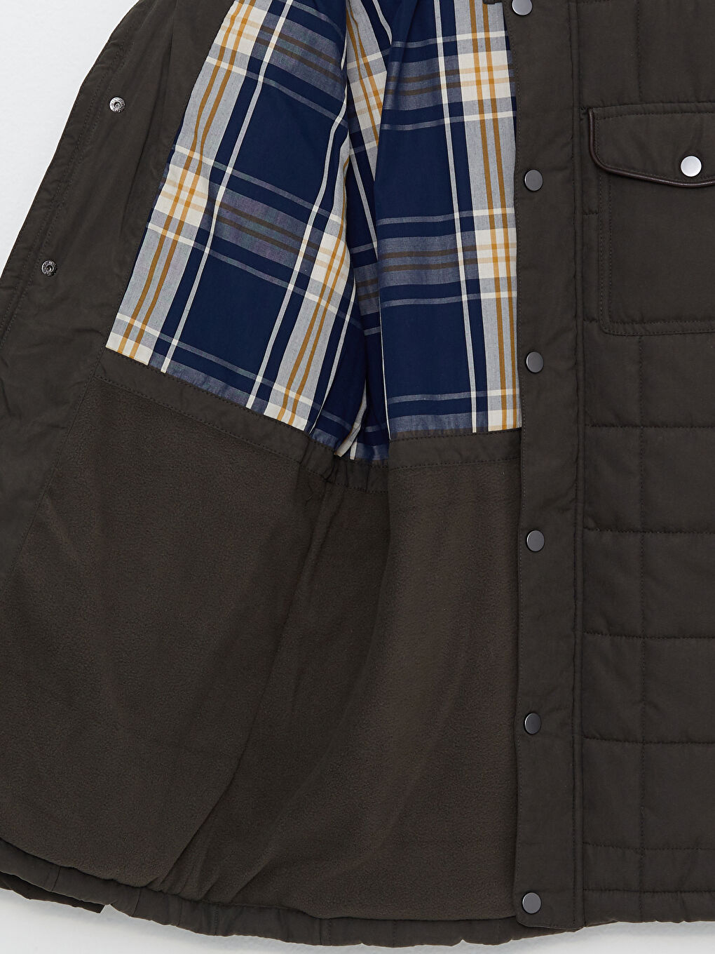 Regular Fit Funnel Neck Suede Men's Puffer Coat-7