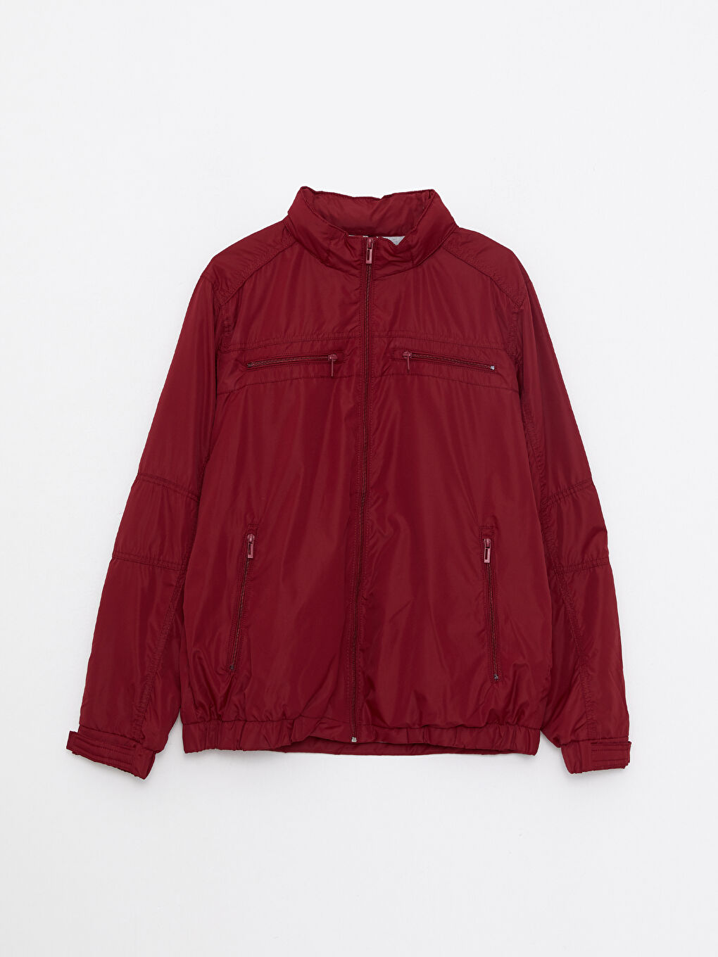 Bordo Standart Kalıp Dik Yaka Erkek Mont-5