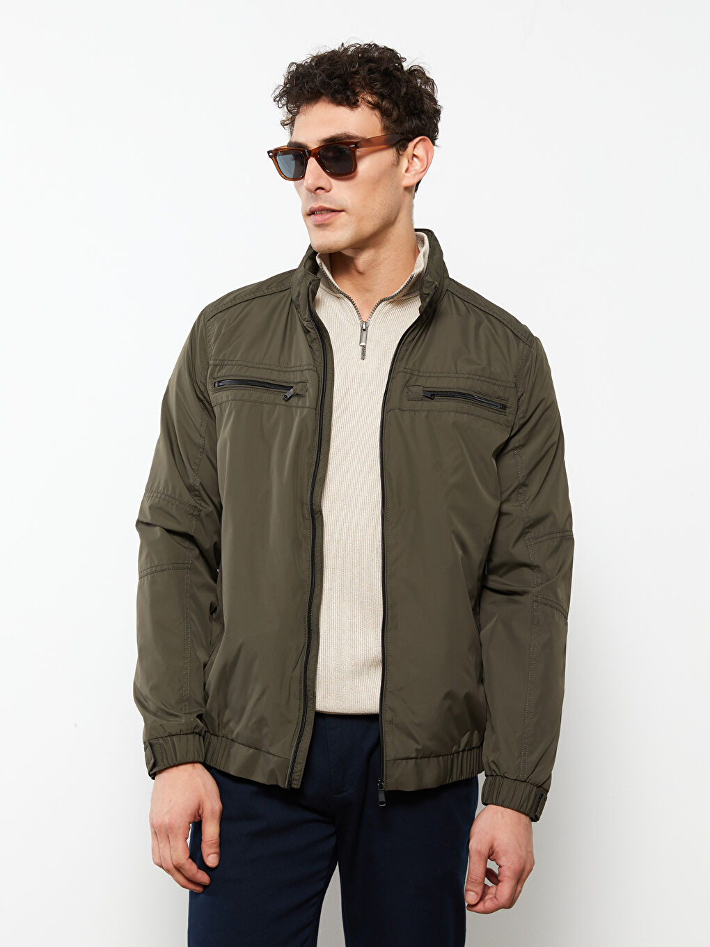 Standard Fit Turtle Neck Thin Men's Coat-1