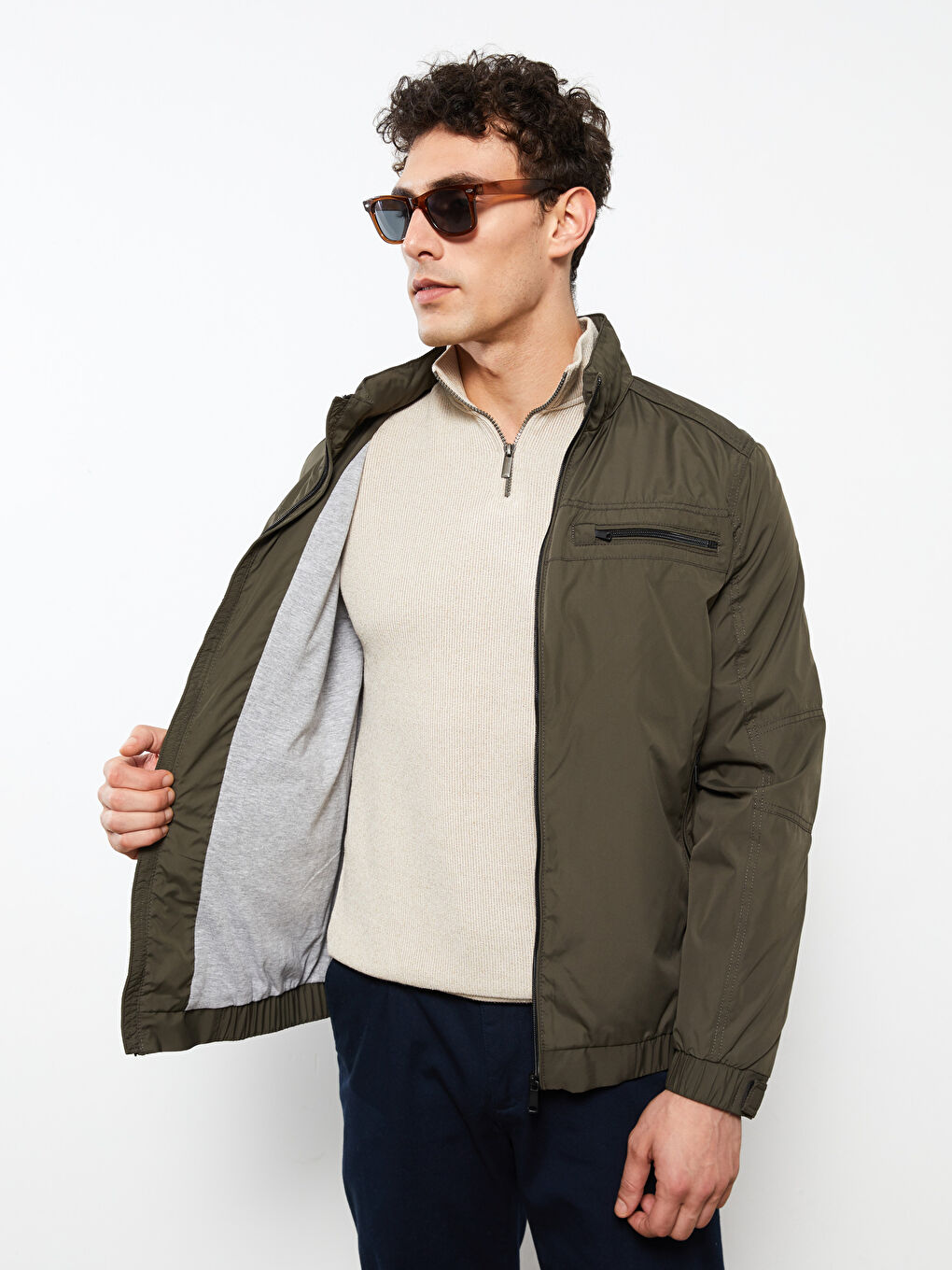 Standard Fit Turtle Neck Thin Men's Coat-2