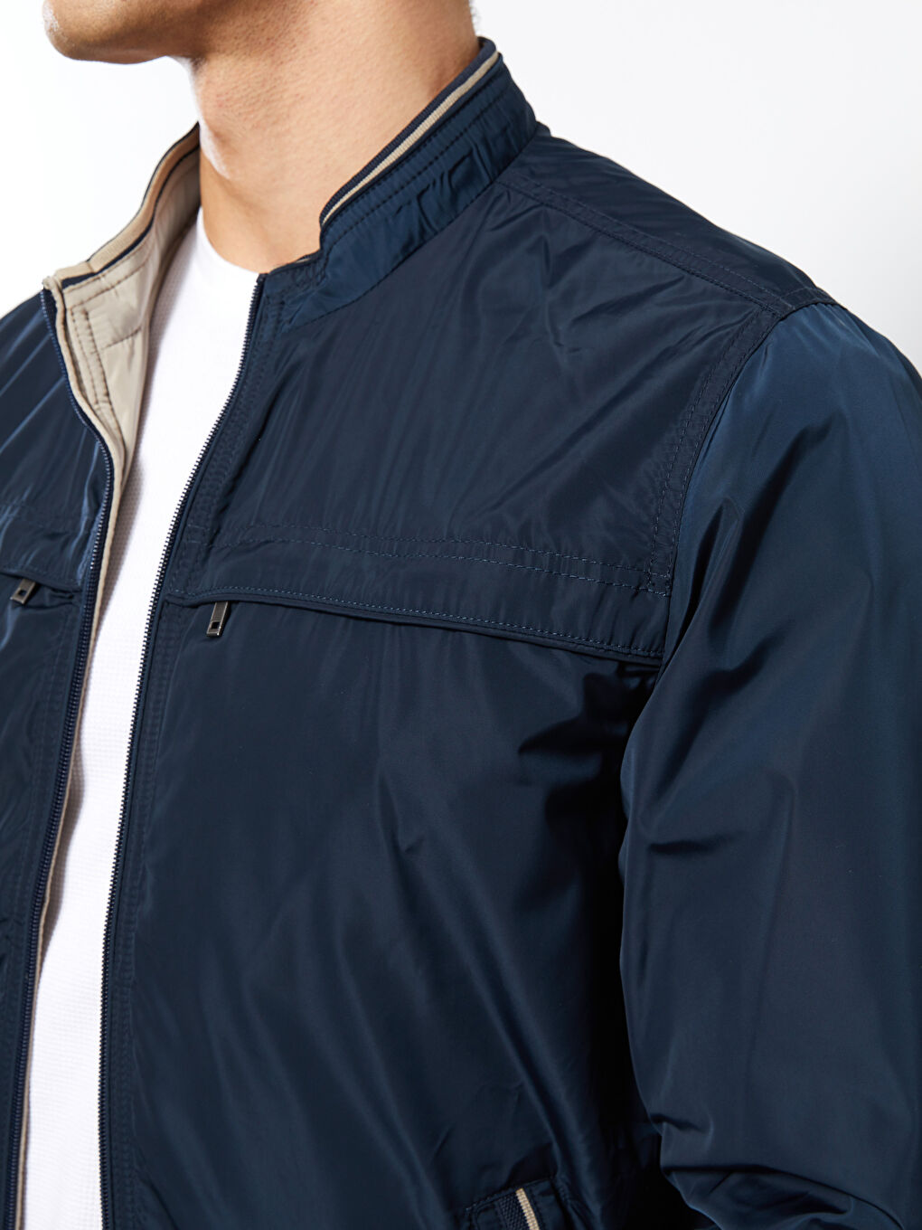 LCWAIKIKI Classic Indigo Standart Kalıp Dik Yaka Erkek Mont - 3