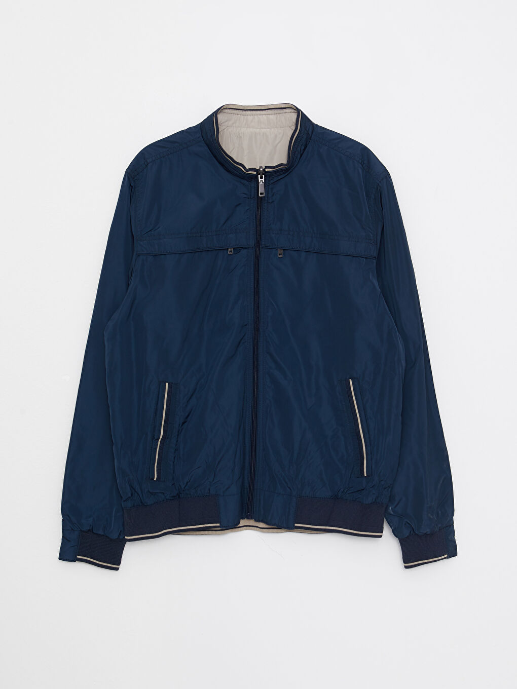 LCWAIKIKI Classic Indigo Standart Kalıp Dik Yaka Erkek Mont - 5
