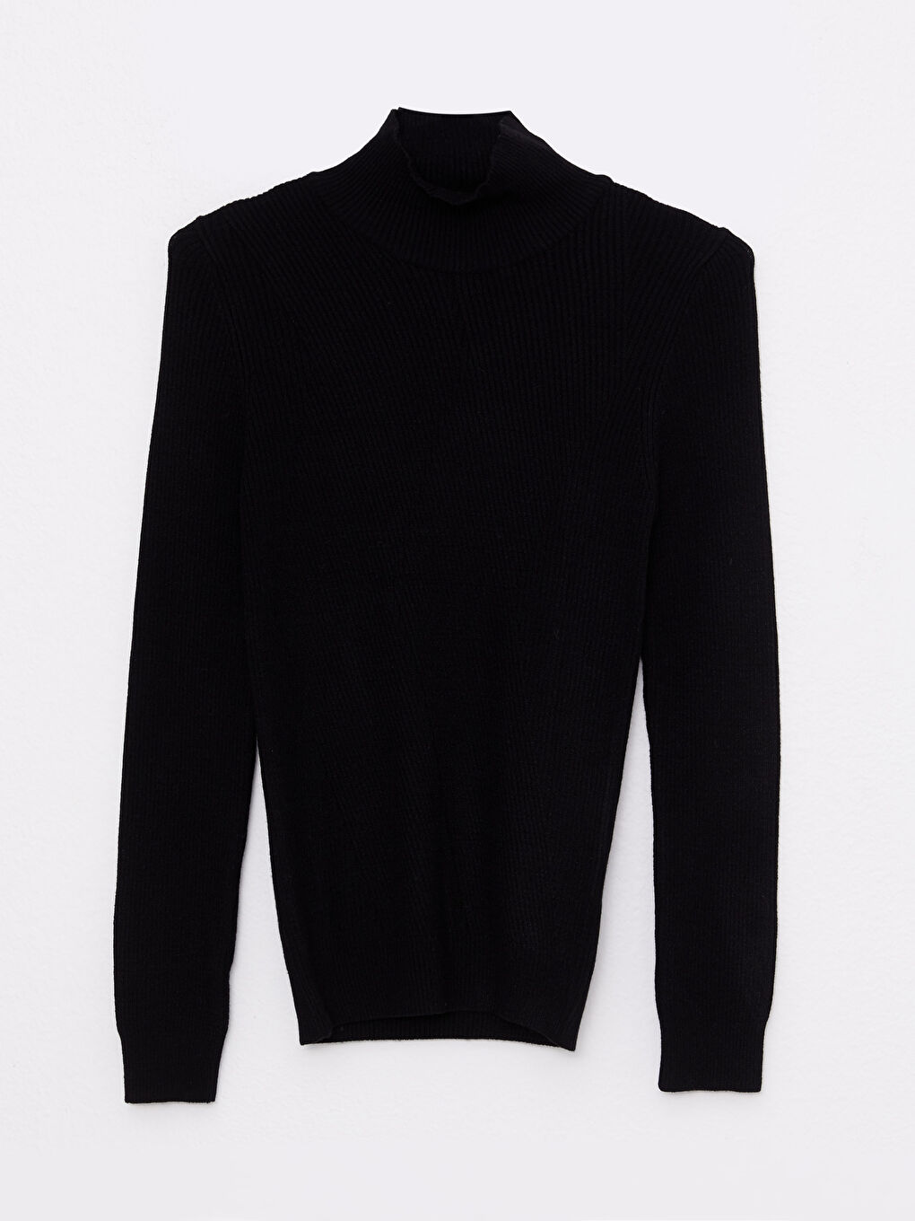 Siyah Yarım Balıkçı Yaka Kadın Triko Kazak-5