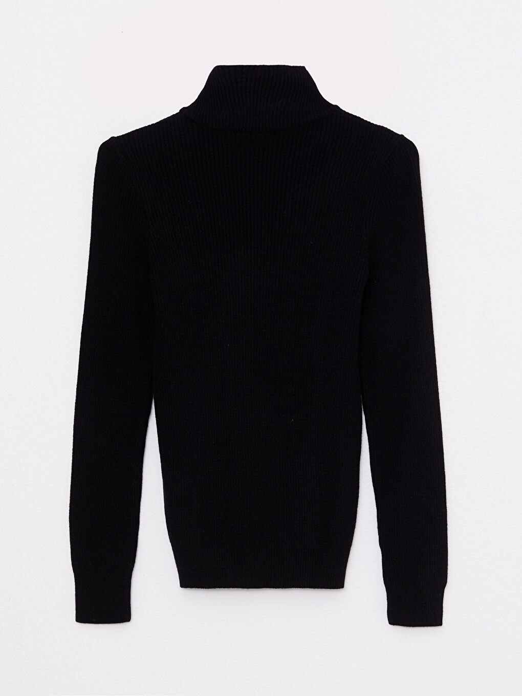 Siyah Yarım Balıkçı Yaka Kadın Triko Kazak-6