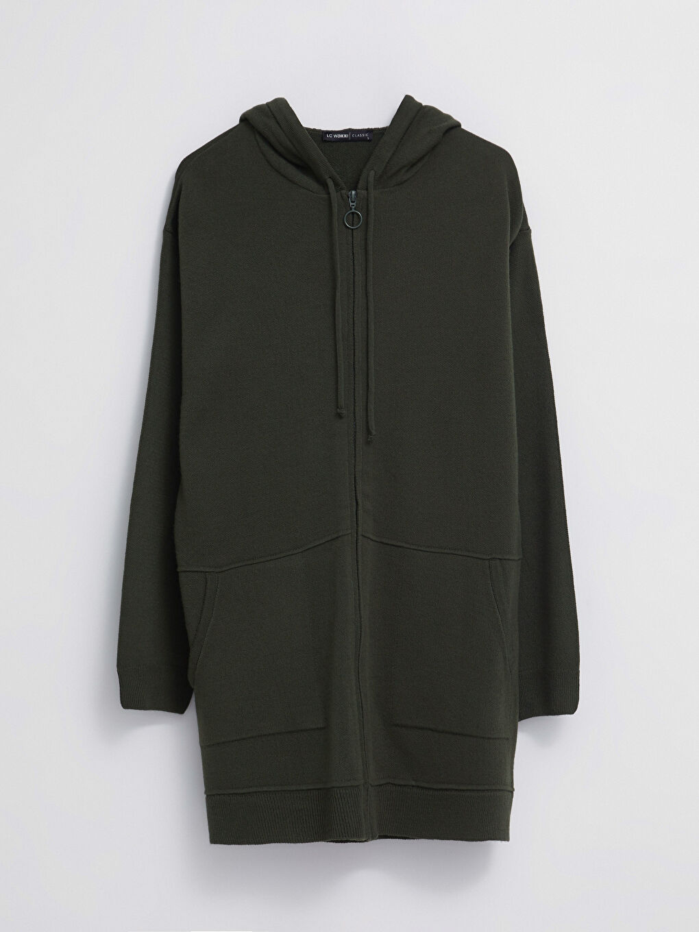 Hooded Plain Long Sleeve Women's Knitwear Cardigan-5
