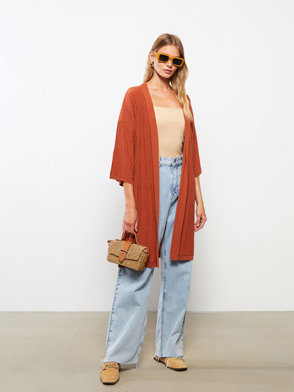 كارديجان تريكو منقوش بياقة شال للسيدات