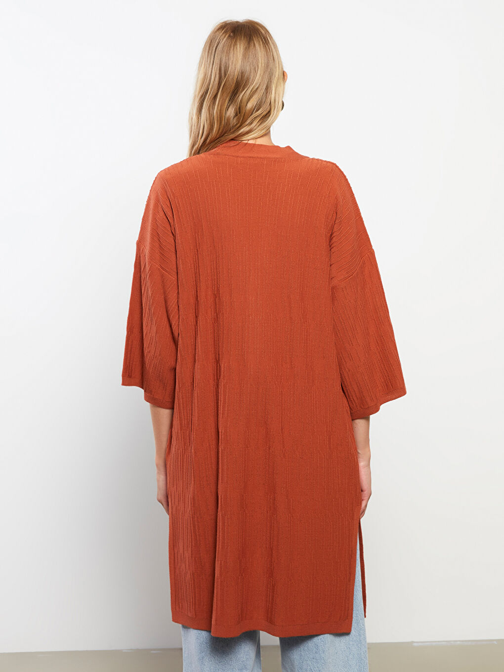 كارديجان تريكو منقوش بياقة شال للسيدات-3