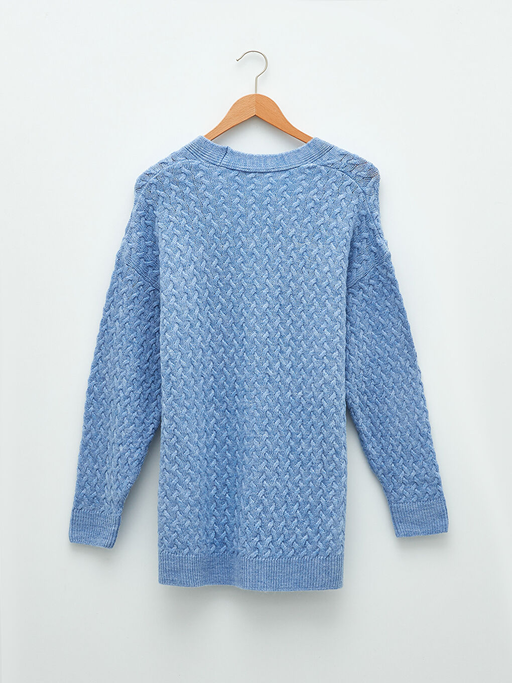 V-Neck Self Patterned Long Sleeve Women's Knitwear Cardigan-6