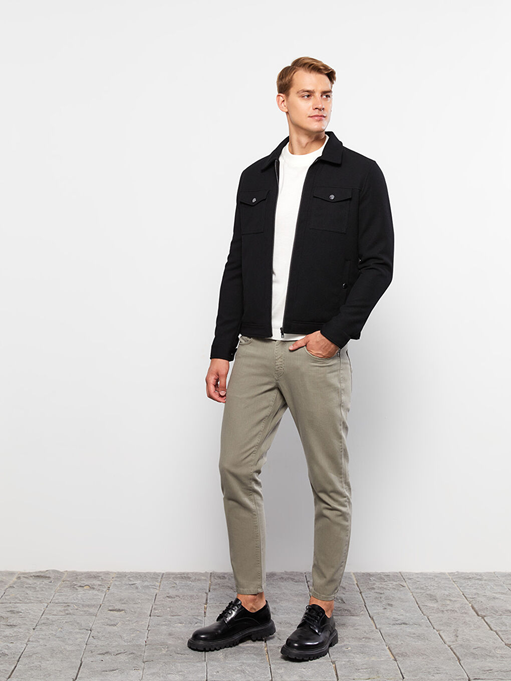 LCW Vision Schlank Geschnittener Mantel mit Kragenhals für Herren -W20260Z8-CVL
