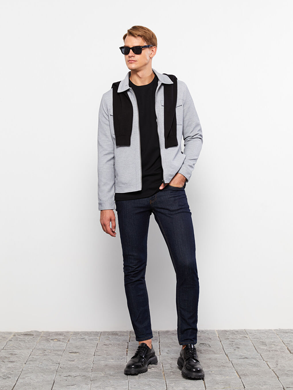 Slim Fit Collared Neck Men's Coat