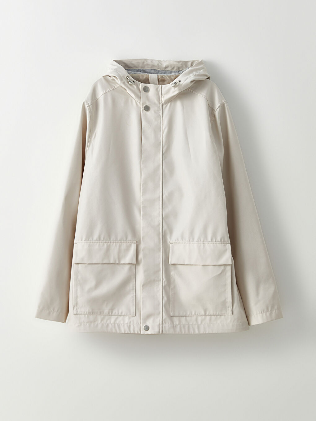 Bej Slim Fit Kapüşonlu Erkek Mont-8