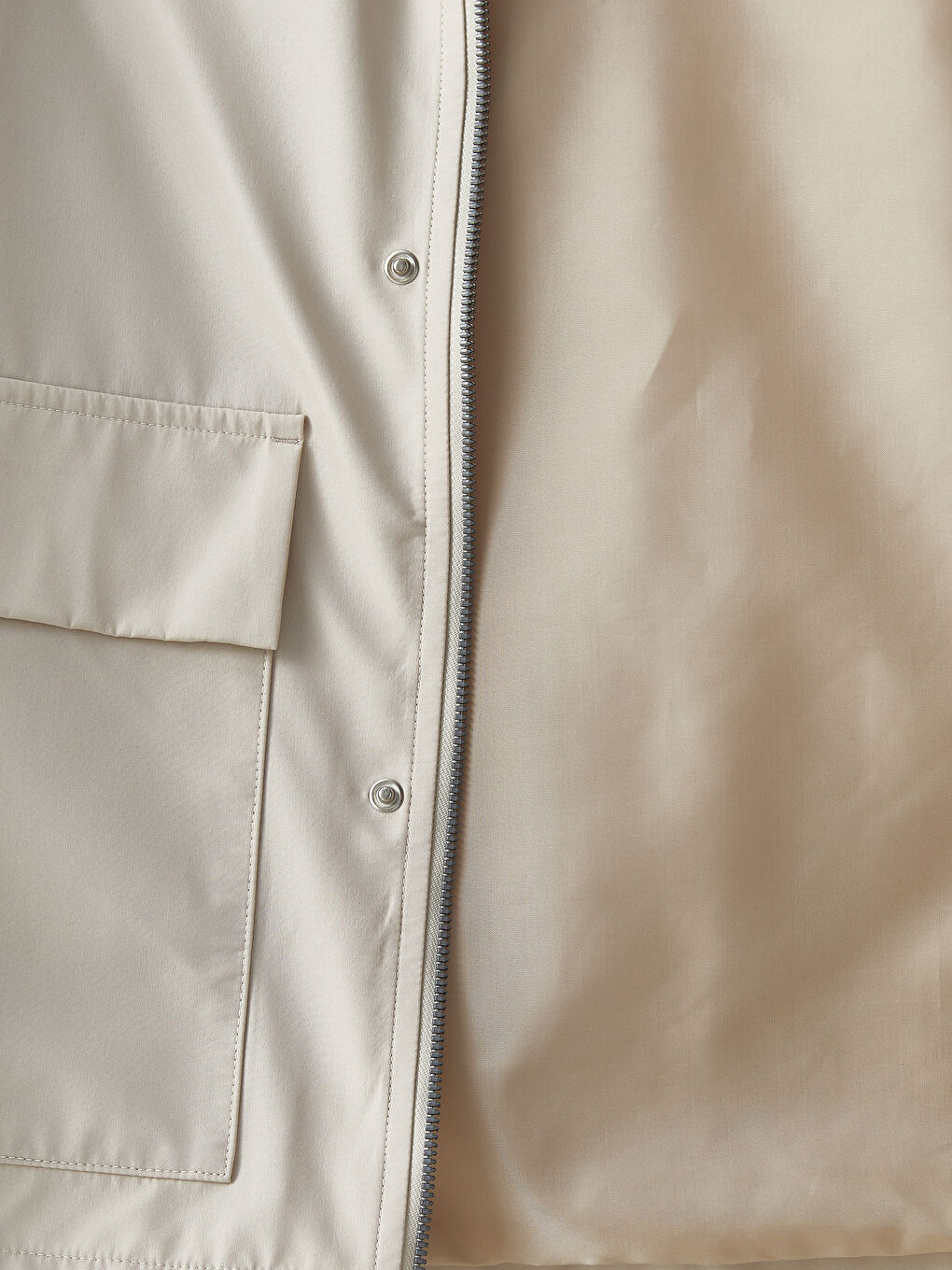 Bej Slim Fit Kapüşonlu Erkek Mont-9