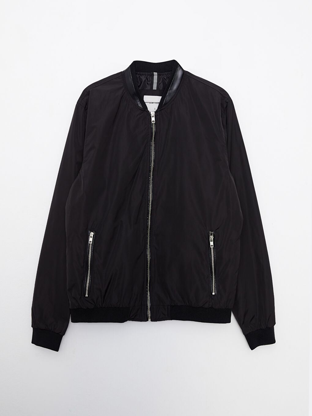 Siyah Slim Fit Kolej Yaka Erkek Mont-5