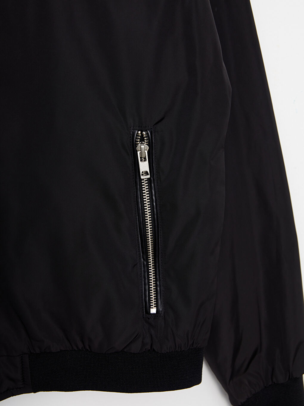 Siyah Slim Fit Kolej Yaka Erkek Mont-7