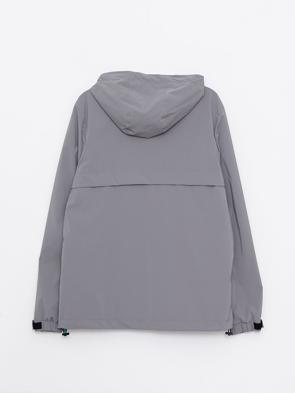 Gri Standart Kalıp Kapüşonlu Erkek Mont-6