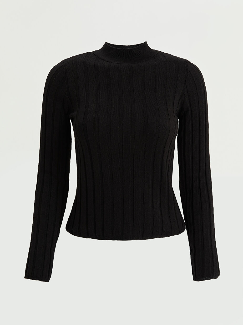 Siyah Yarım Balıkçı Yaka Kadın Triko Kazak-5