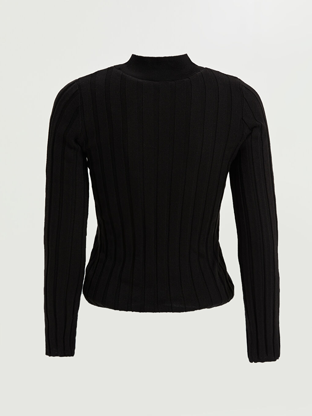 Siyah Yarım Balıkçı Yaka Kadın Triko Kazak-6