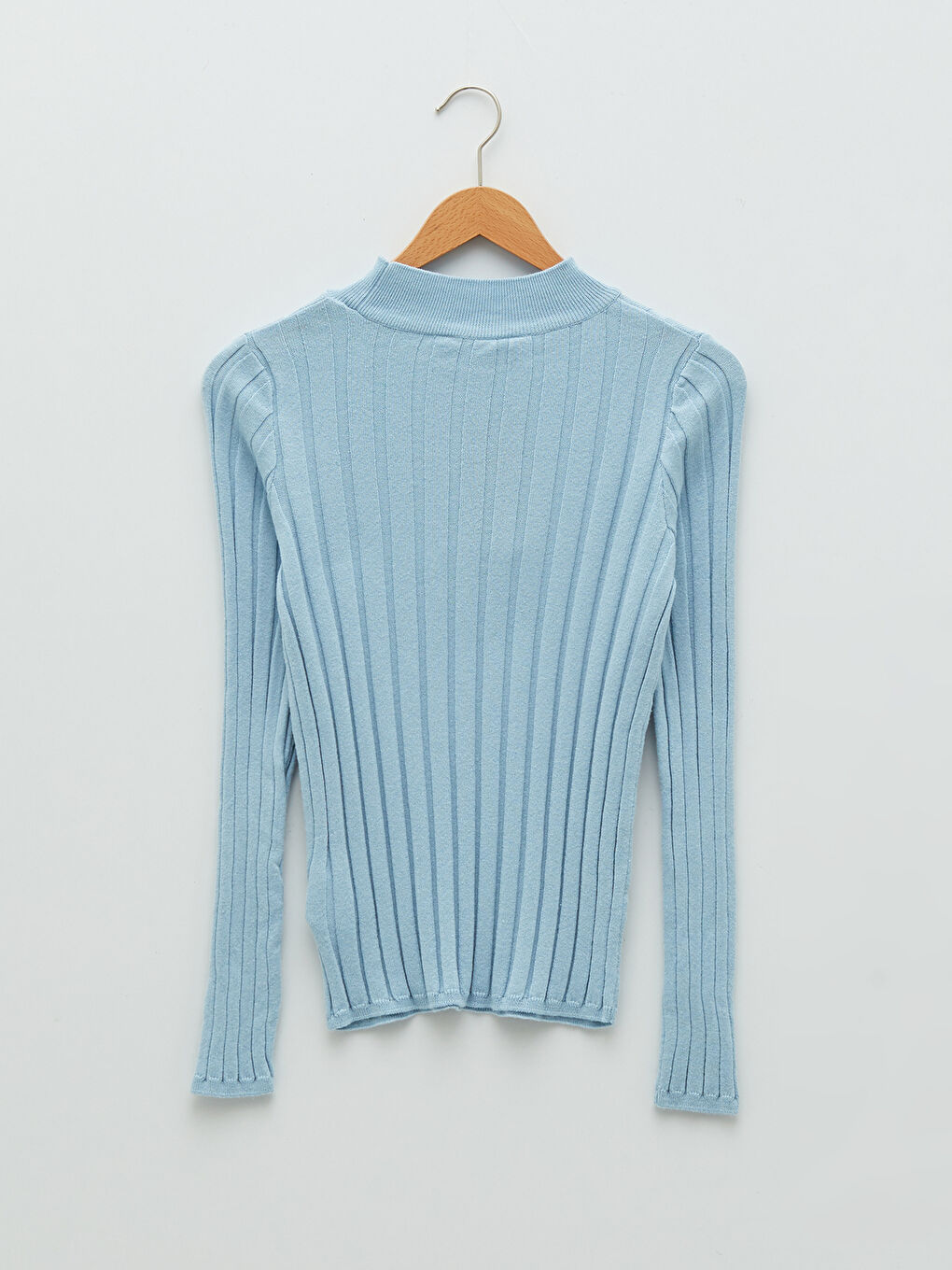 Mavi Yarım Balıkçı Yaka Kadın Triko Kazak-5