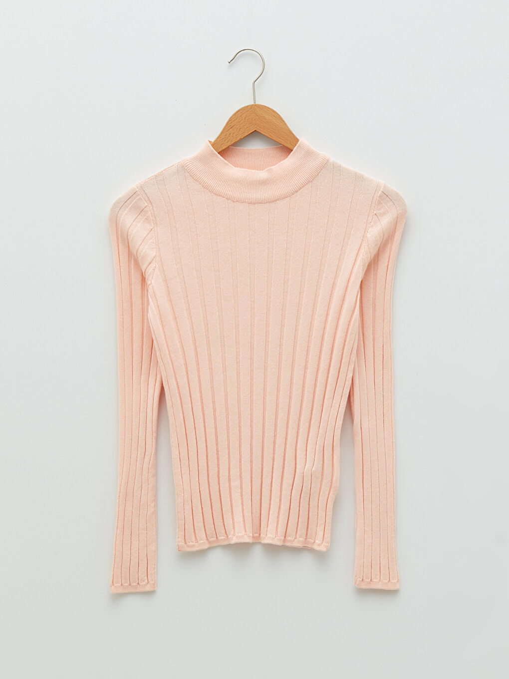 Pembe Yarım Balıkçı Yaka Kadın Triko Kazak-5