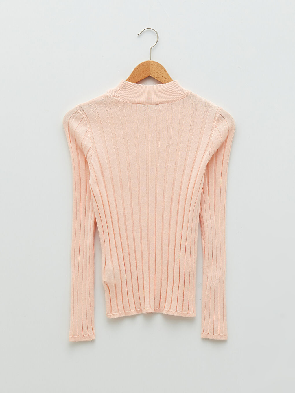 Pembe Yarım Balıkçı Yaka Kadın Triko Kazak-6