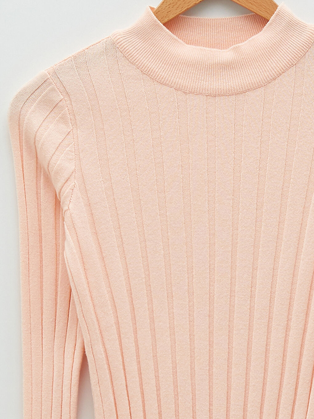 Pembe Yarım Balıkçı Yaka Kadın Triko Kazak-7