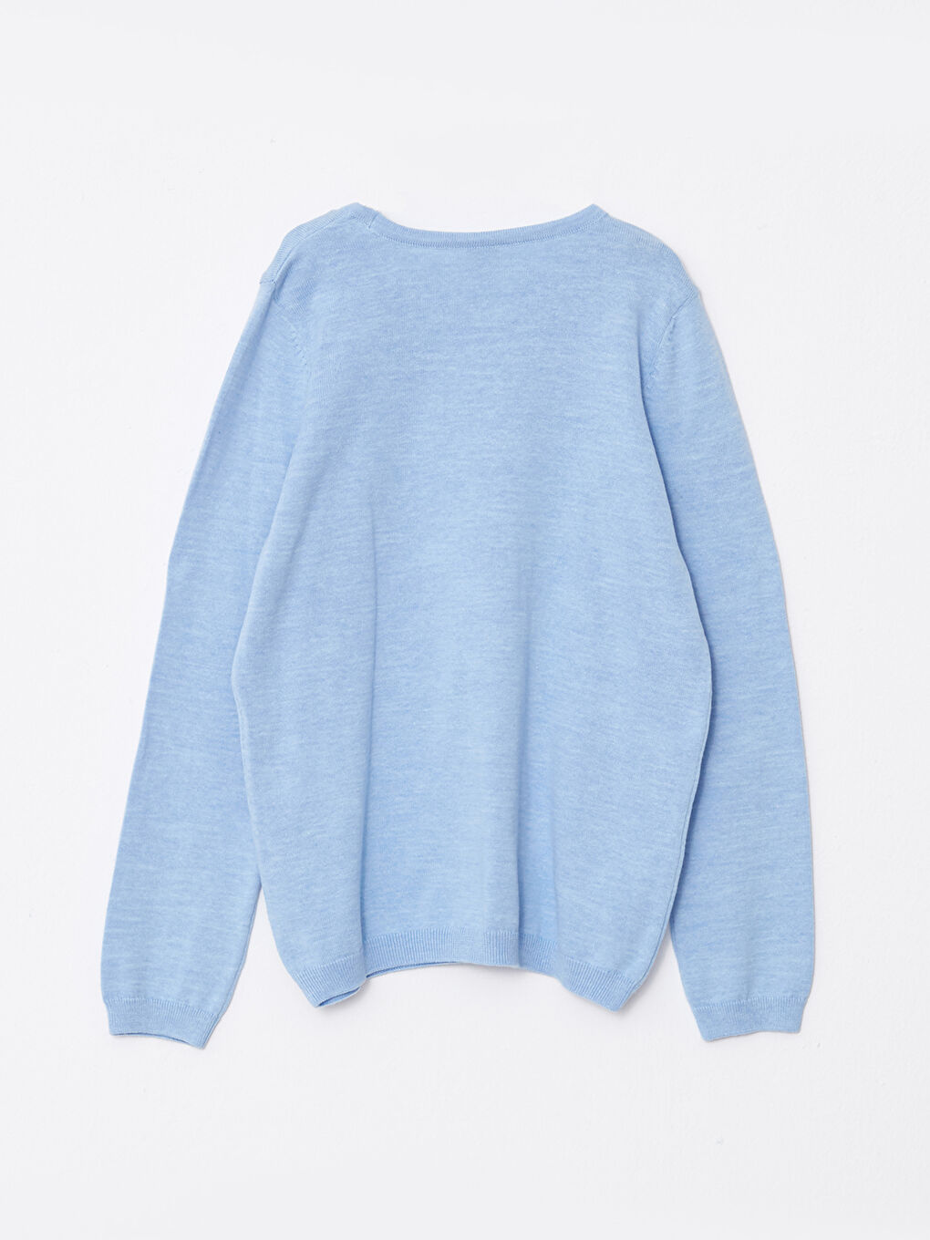 Crew Neck Basic Long Sleeve Girls' Knitwear Sweater-1