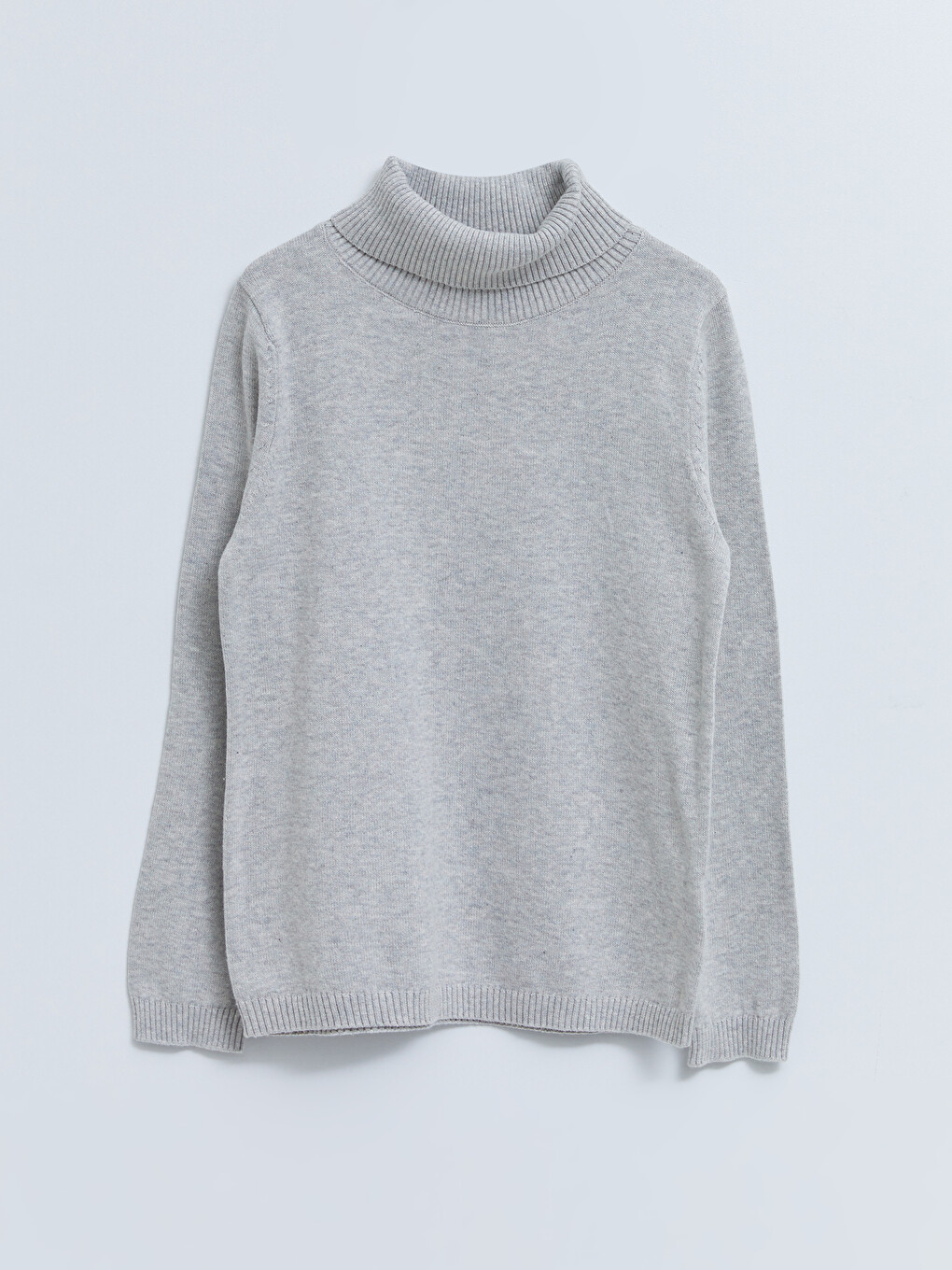 Turtleneck Basic Long Sleeve Girls' Knitwear Sweater