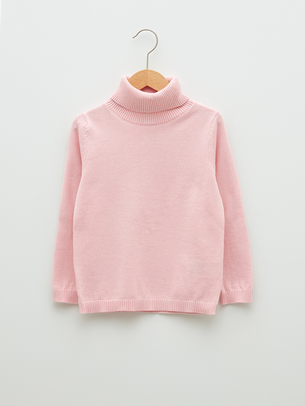 Turtleneck Basic Long Sleeve Girls' Knitwear Sweater
