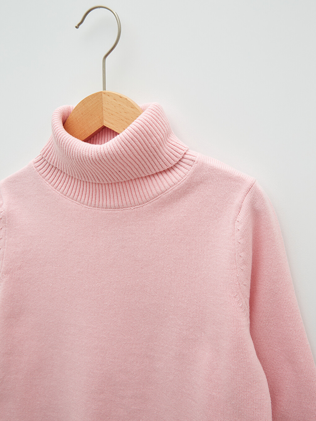Turtleneck Basic Long Sleeve Girls' Knitwear Sweater-1