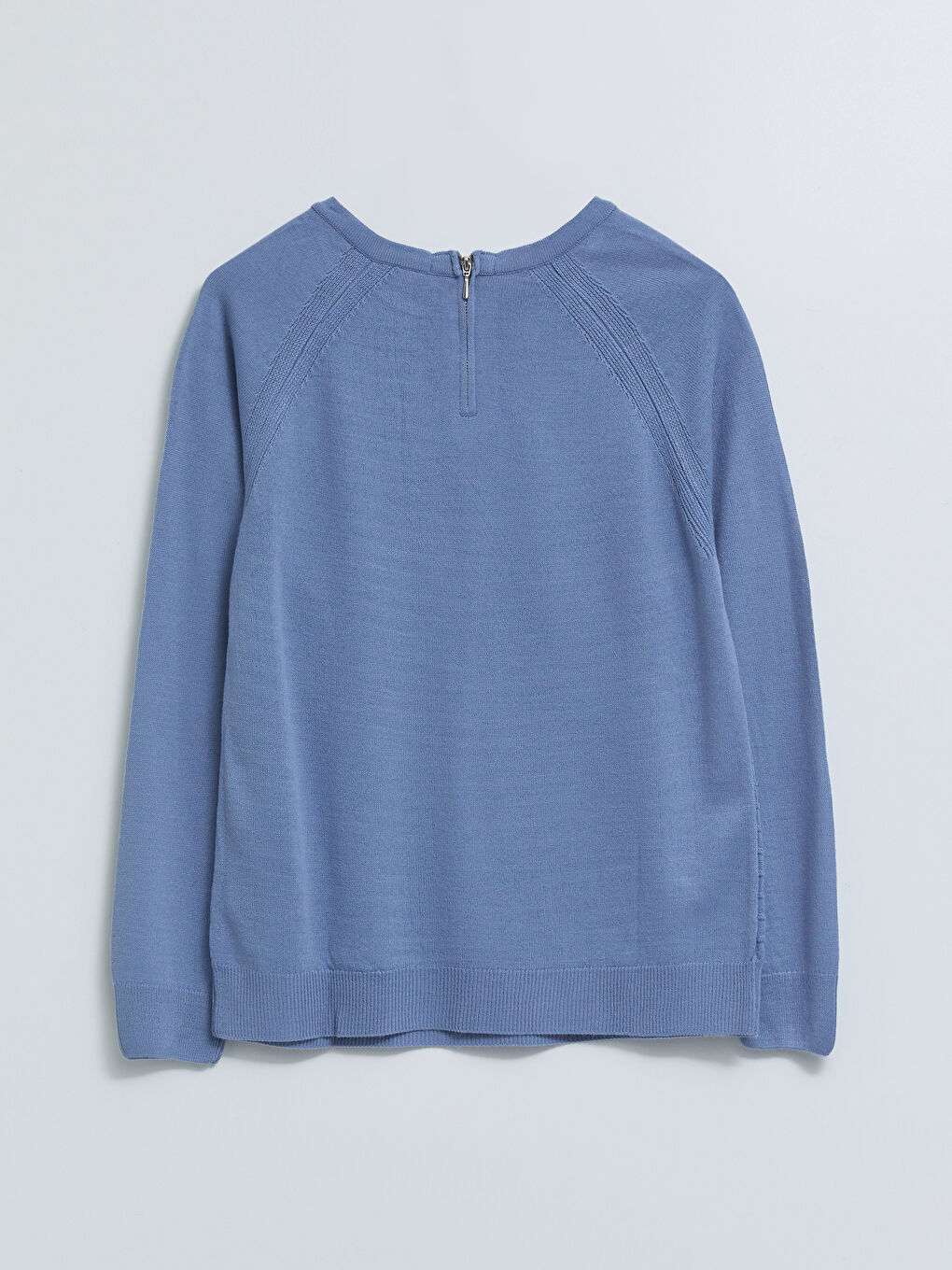 Mavi Bisiklet Yaka Kendinden Desenli Uzun Kollu Kadın Triko Kazak-6