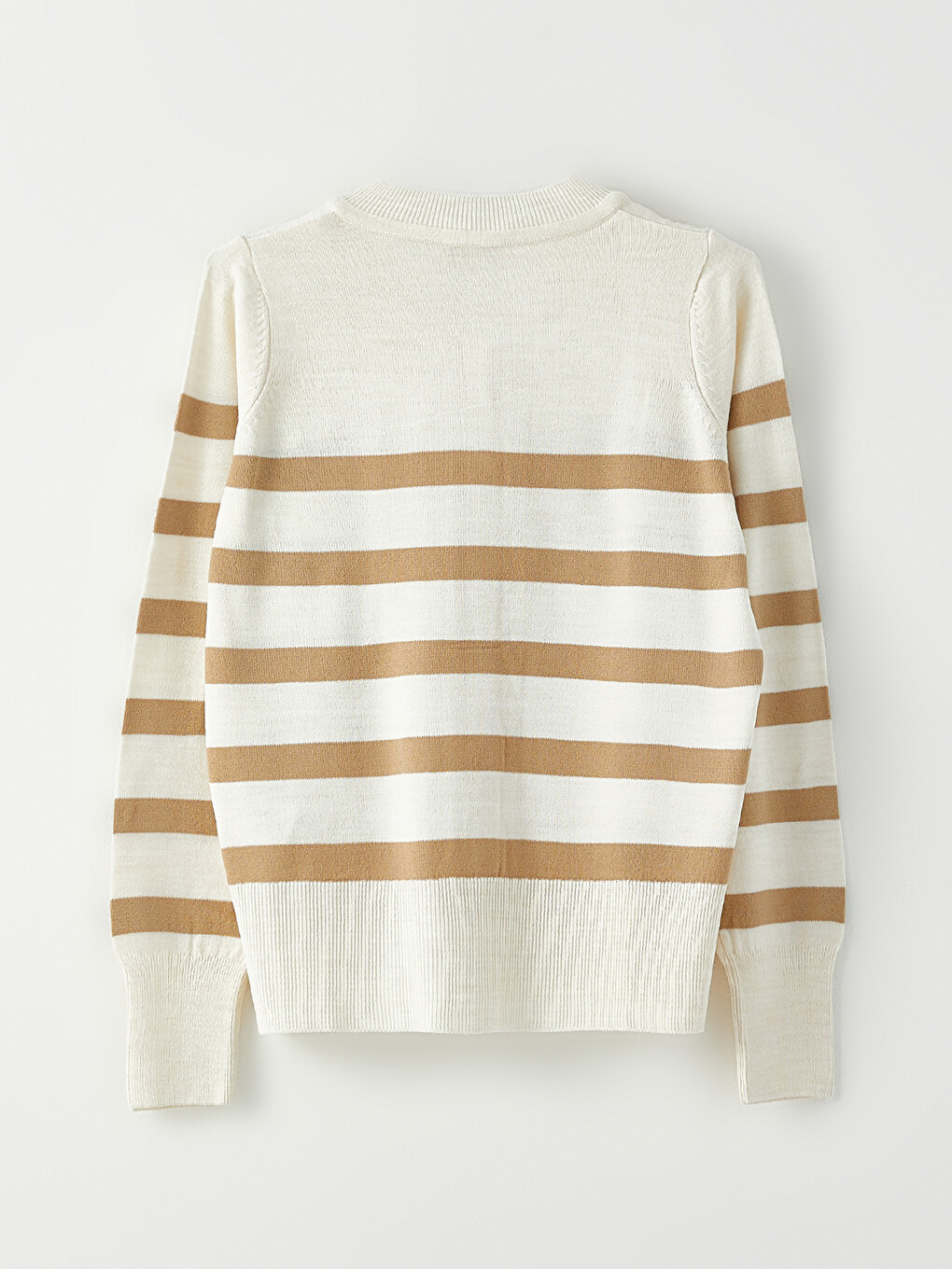 Crew Neck Striped Women's Knitwear Cardigan-6
