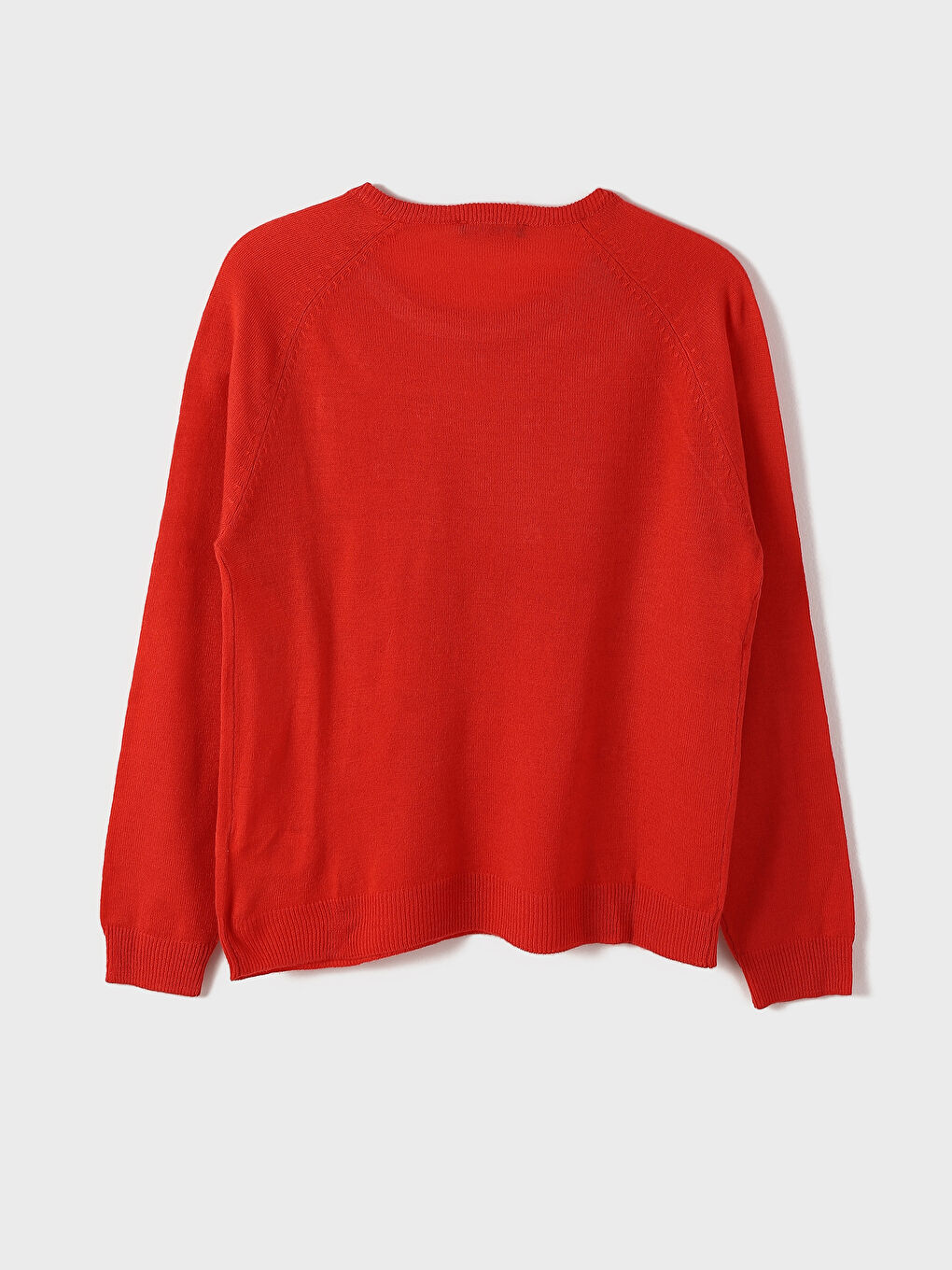 سترة تريكو بياقة دائرية بنقشة ذاتية وكم طويل للسيدات-3