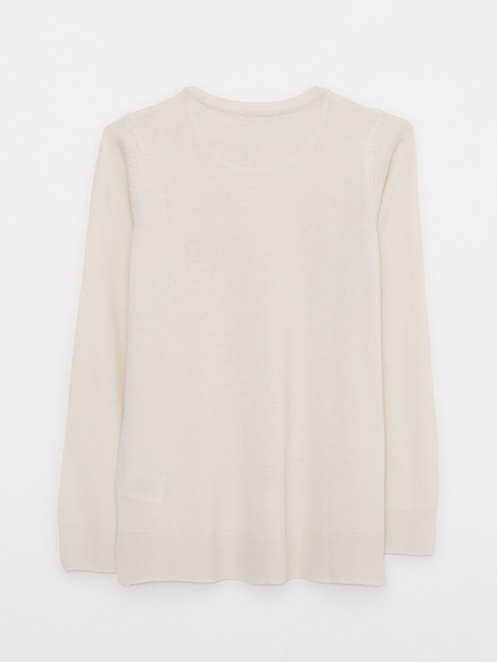 Gri Bisiklet Yaka Düz Uzun Kollu Kadın Kazak-6