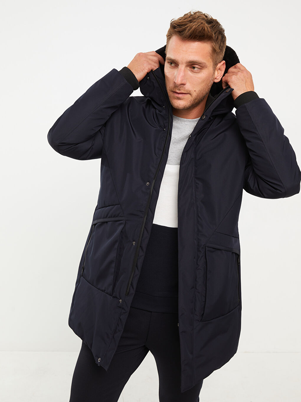 Regulär Geschnittener Kapuzen-Parka für Herren-1
