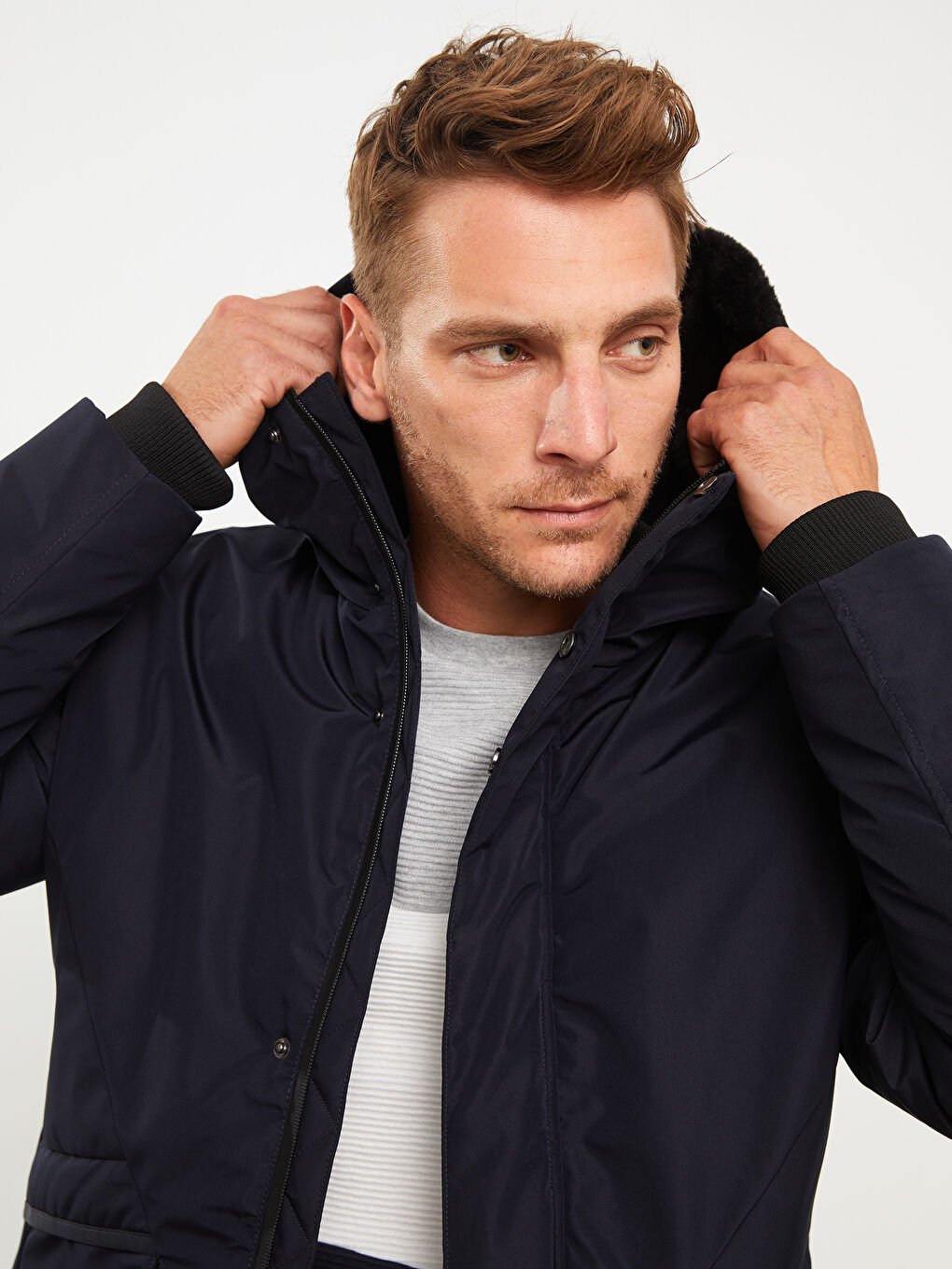 Regulär Geschnittener Kapuzen-Parka für Herren-2