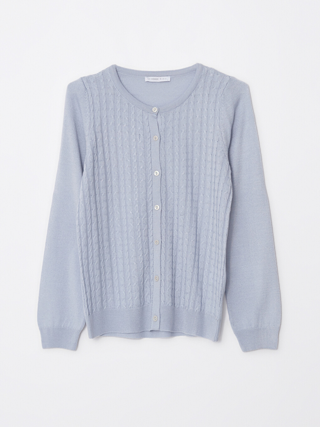 Crew Neck Self-patterned Women's Knitwear Cardigan-4