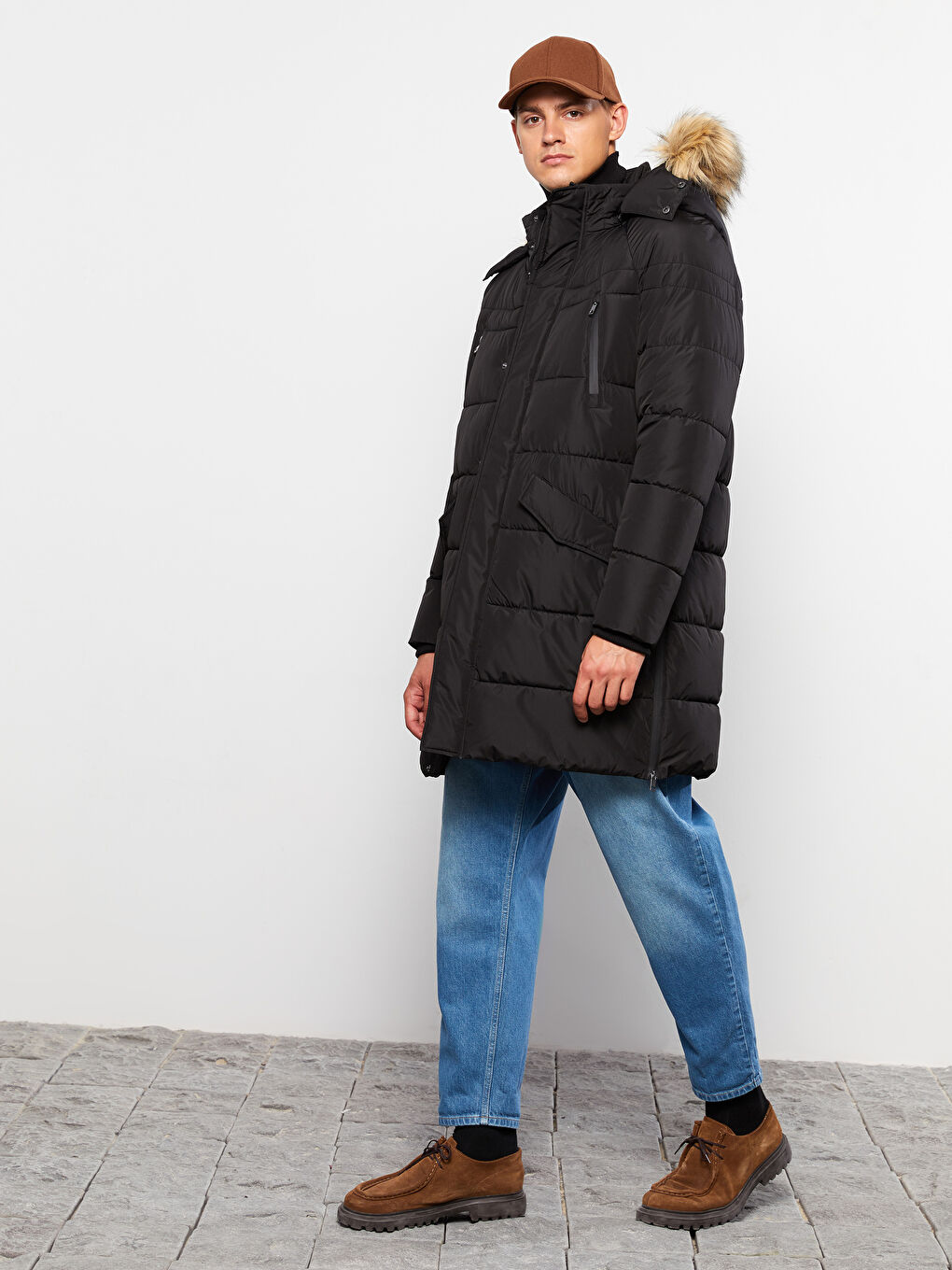 Standard Fit Hooded Men's Puffer Coat-1