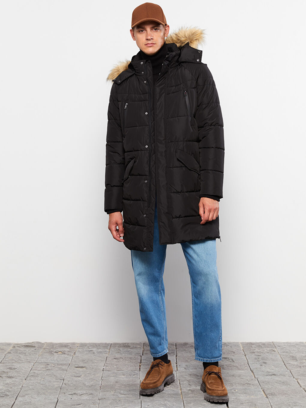 Standard Fit Hooded Men's Puffer Coat-2