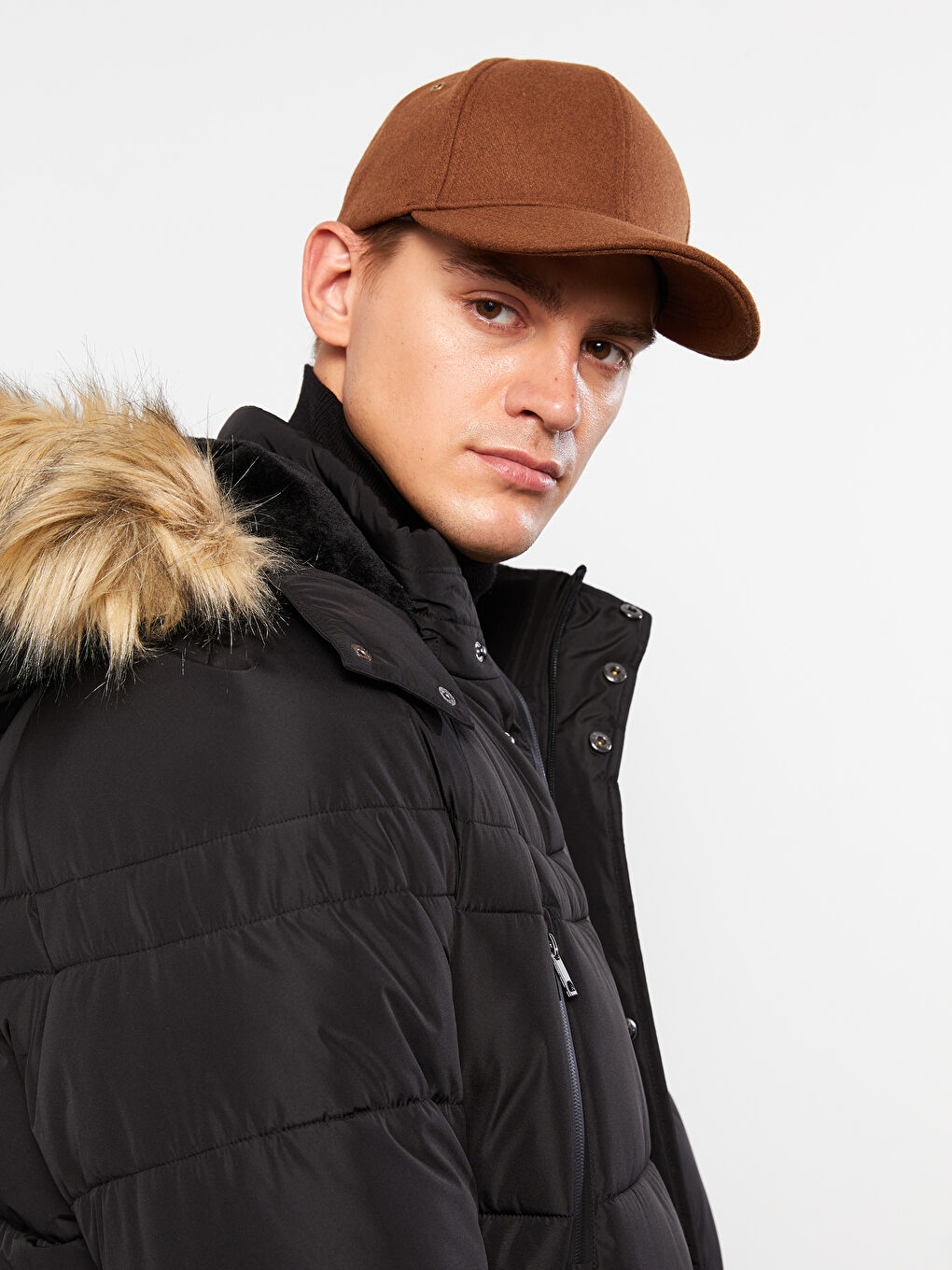 Standard Fit Hooded Men's Puffer Coat-3