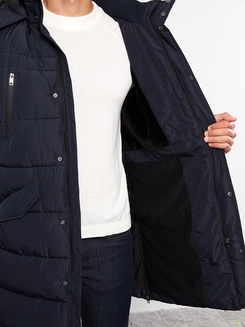 Regular Fit Steppmantel für Herren mit Kapuze-5