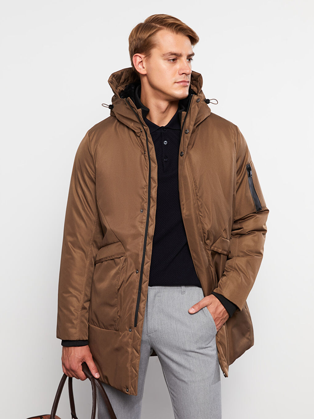 Regulär Geschnittener Kapuzen-Parka für Herren-1