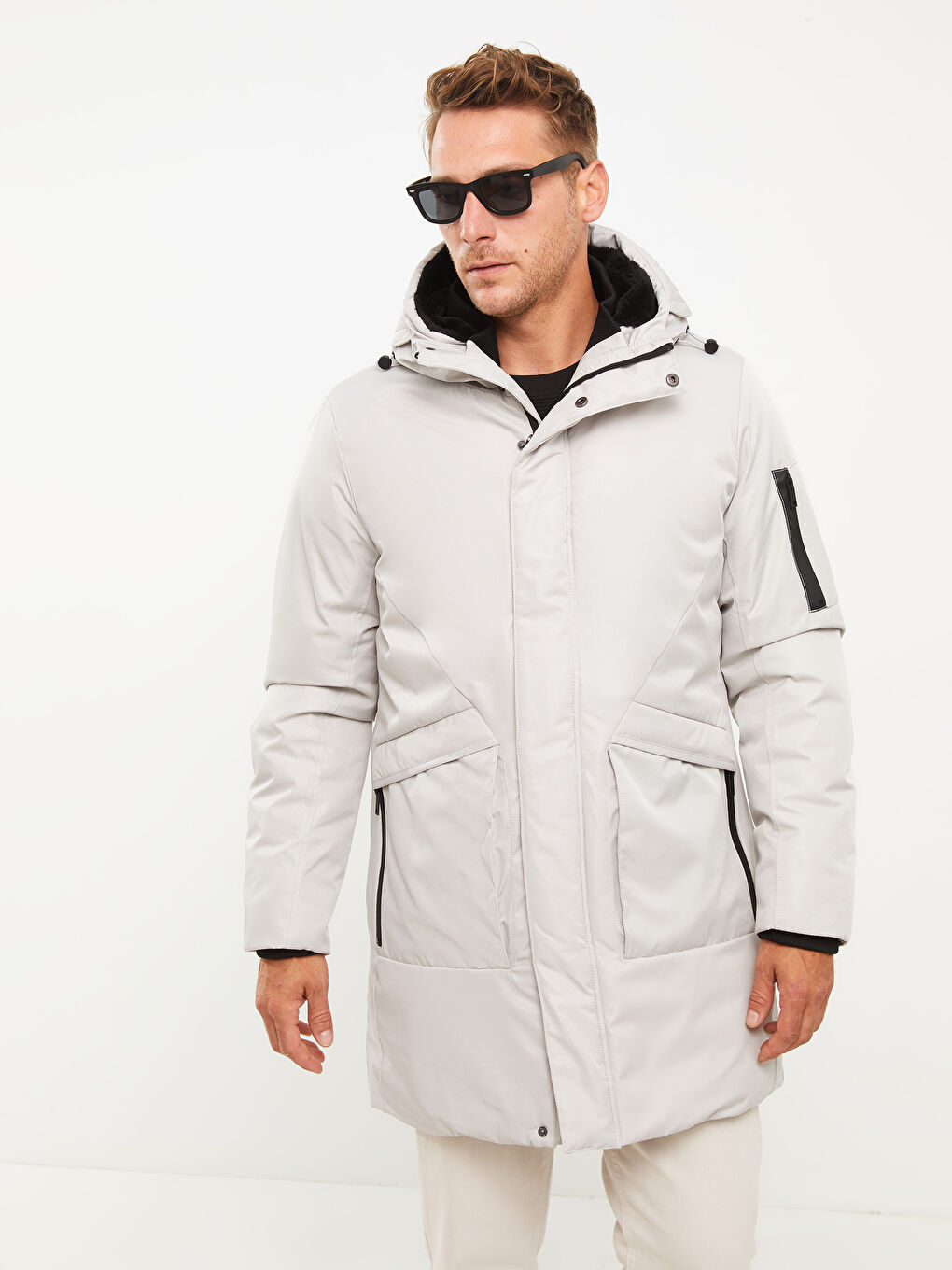 Regular Fit Hooded Men's Parka-1